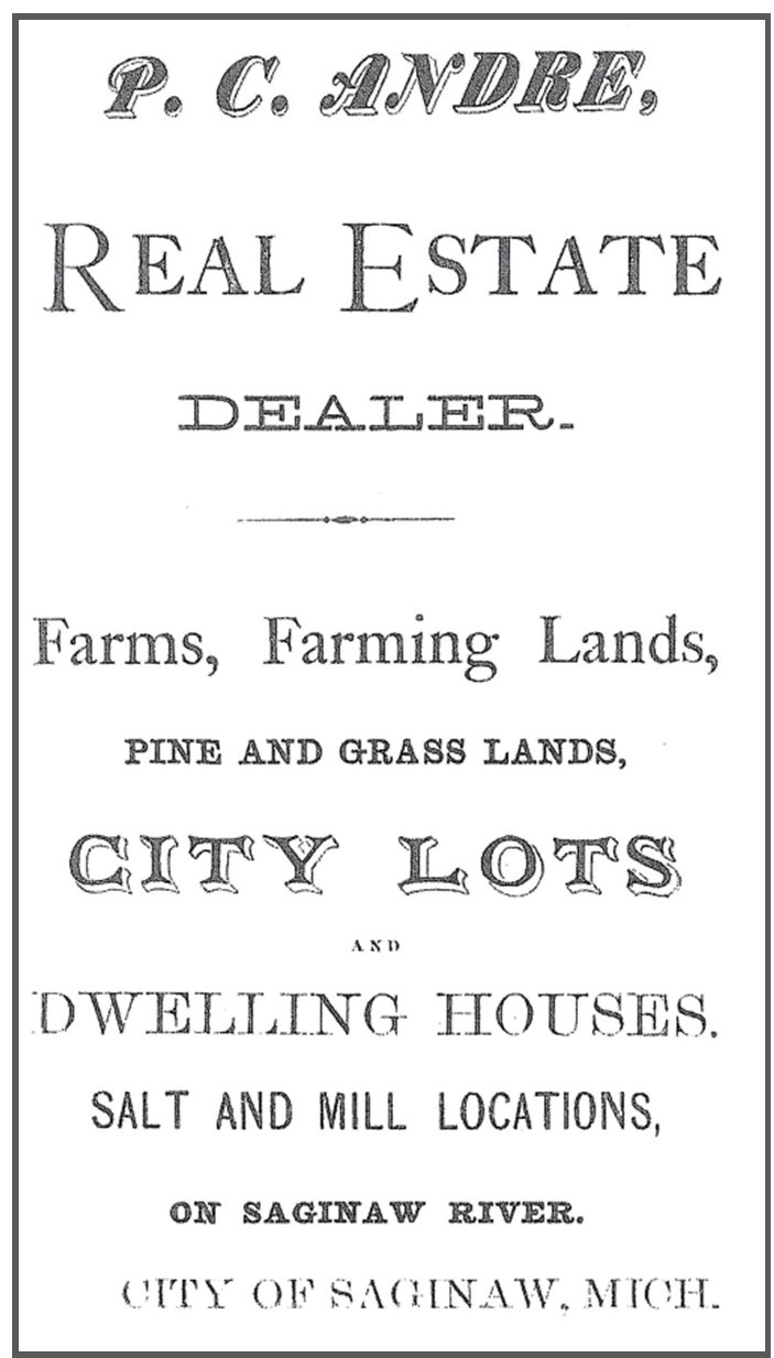 P C Andre Ad 1872 City Directory